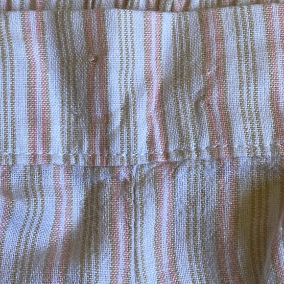 Croft & Barrow Linen Blend Pull On Capri Pants Women's Size L Stripes Neutral - Picture 13 of 13
